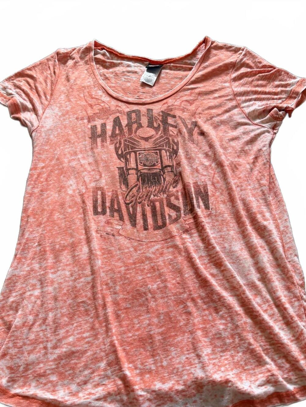 Harley-Davidson Orange Burnout Graphic T-Shirt Size XXL